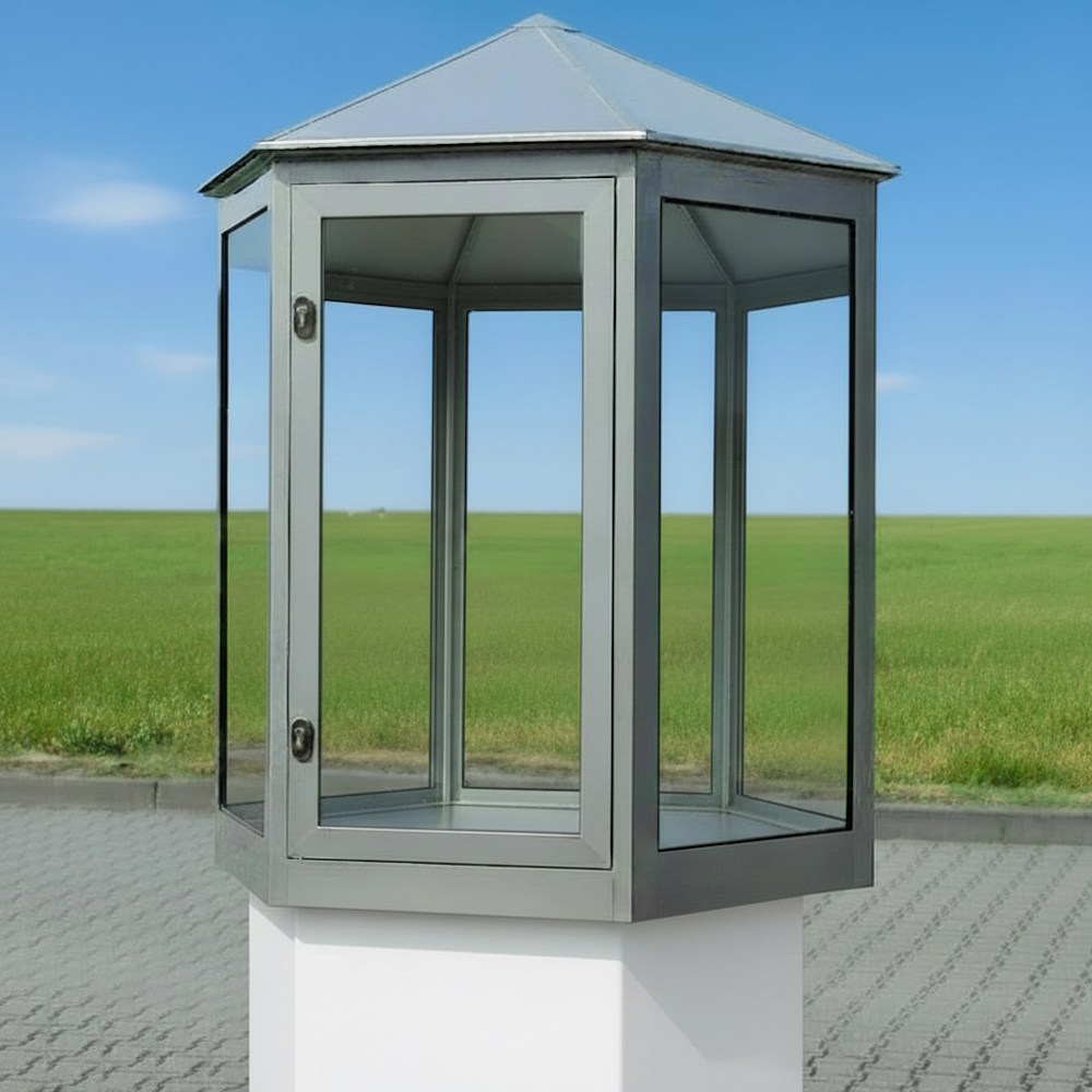 Premium Sechseck-Außenvitrine / Boulevardvitrine MAXIMA-37