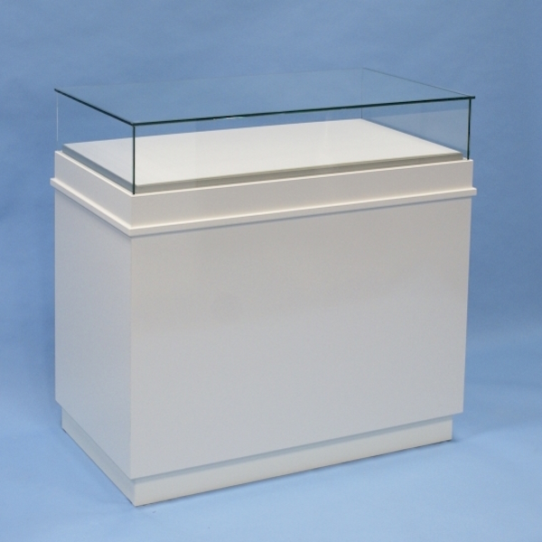Thekenvitrine Glas weiß PUR-29